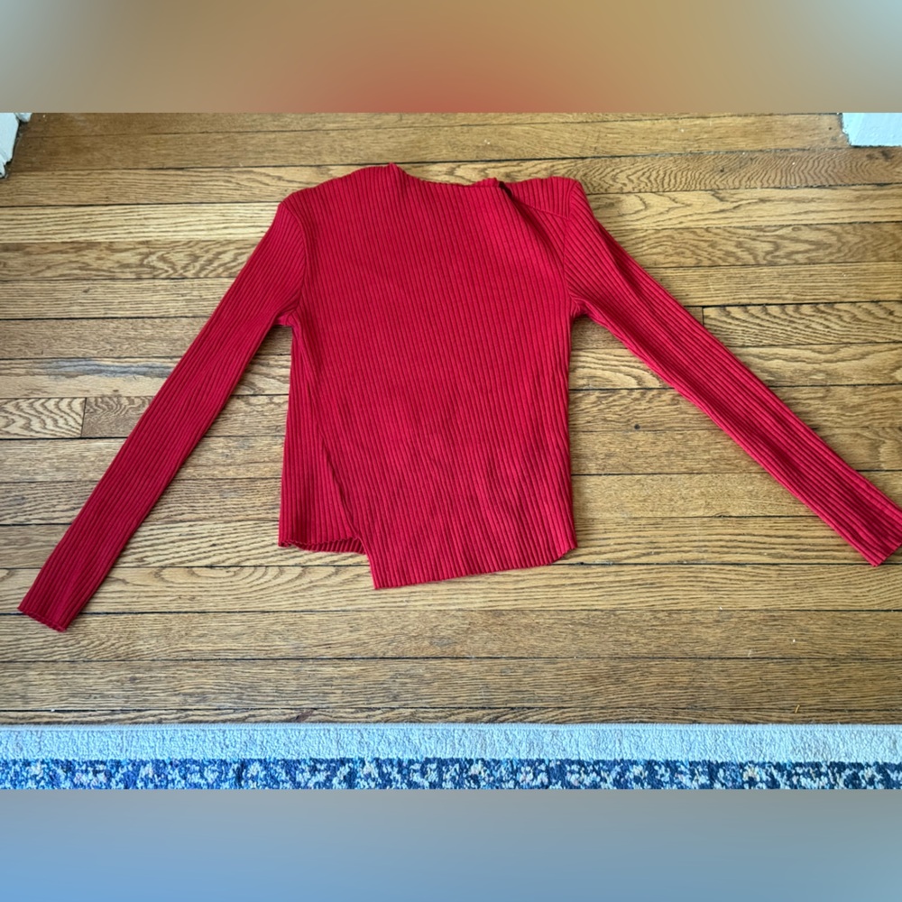 rag & bone Red Ribbed Sweater - Size Small